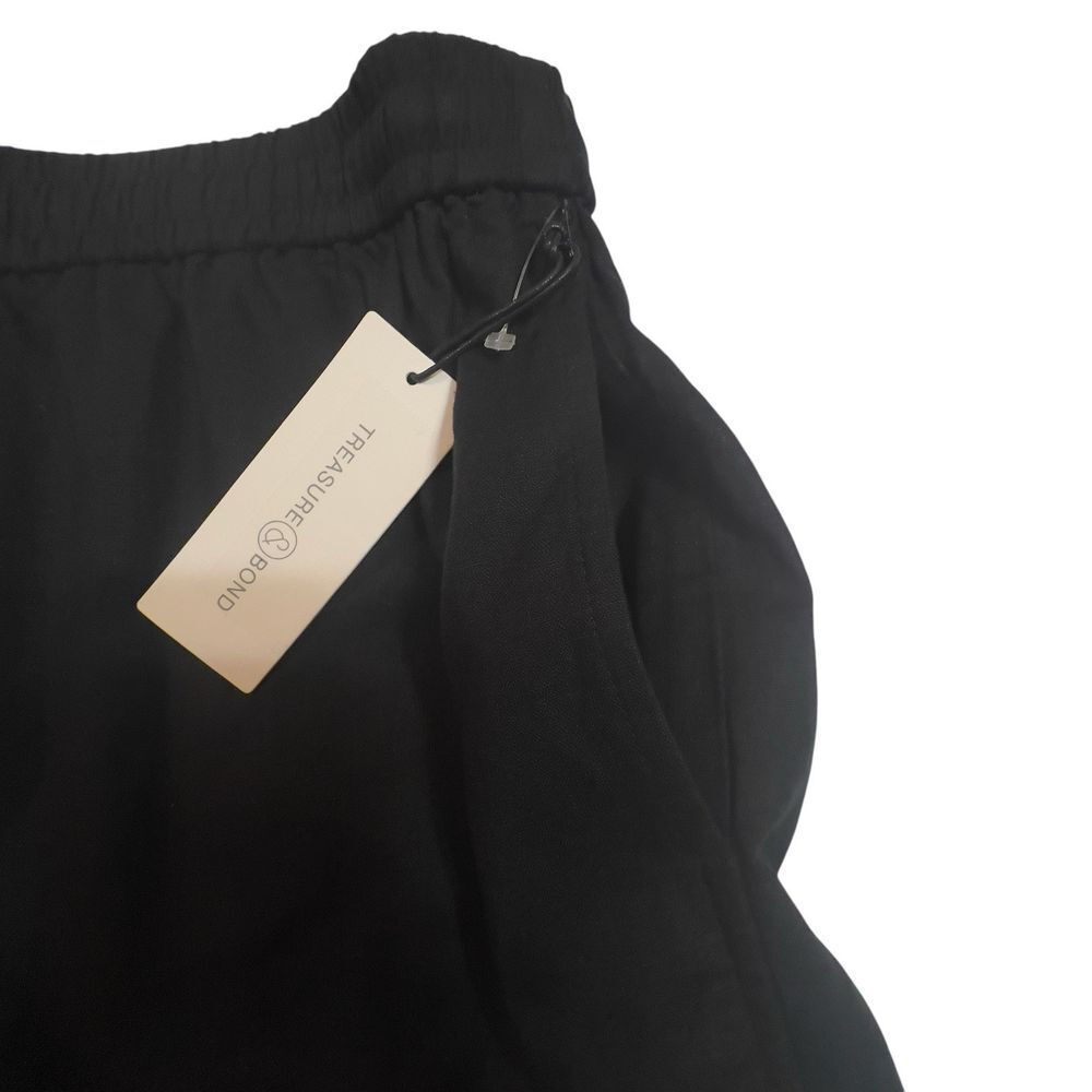 Treasure&Bond Comfort Pull On Linen Blend Drawstring Short Black Size Large NEW - Picture 3 of 8